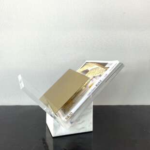 简约现代大理石亚克力书架书档书报夹摆件杂志架售楼处软装饰品