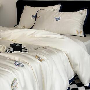 A类母婴级100支兰精天丝四件套夏季公主风凉感冰丝床单被套三件套