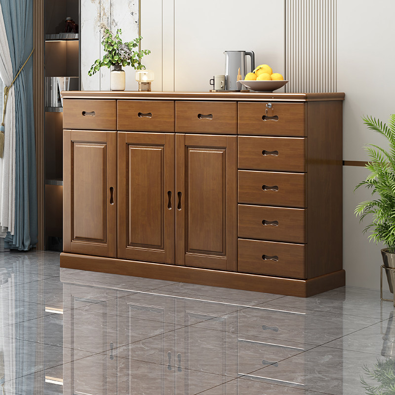 中式实木储物柜收纳五斗柜带锁抽屉客厅进门口家用大容量卧室靠墙,住宅家具,斗柜,淘宝优惠券,粉丝福利购,淘宝优惠卷