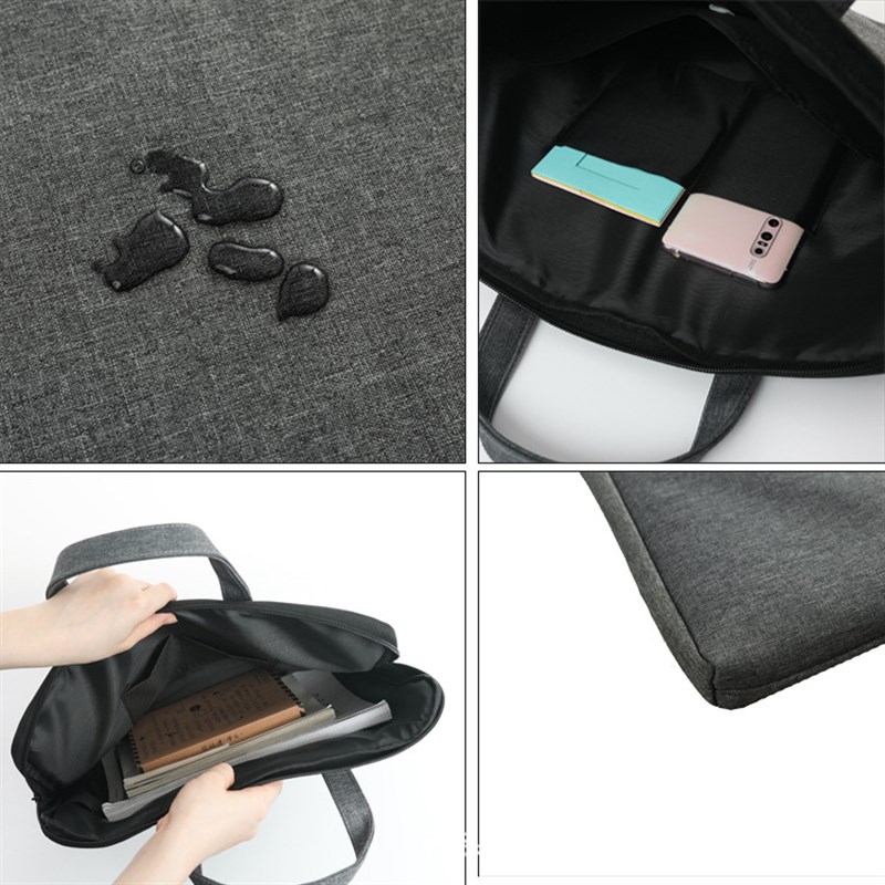 手提文件包帆布办公文件袋资料会议包笔记本电脑包商务公文包印字