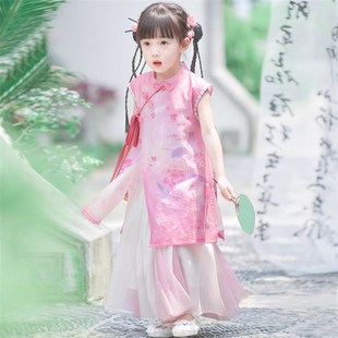 女童汉服2025夏款新中式无袖旗袍套装裙小女孩中国风超仙改良旗袍