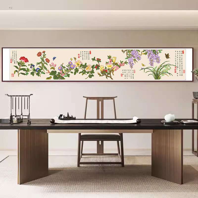 十字绣百花图2024年新款线绣客厅高端蝴蝶花卉系列古绢布自己绣