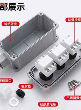 LA53系列防爆控制按钮盒外壳铸铝合金额定电流10A380V防爆按钮盒