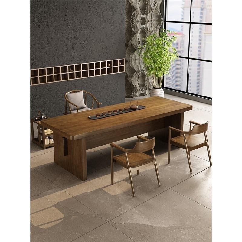 A8L茶台实木茶桌现代简约办公室实木泡茶桌家用客厅茶几喝茶桌椅