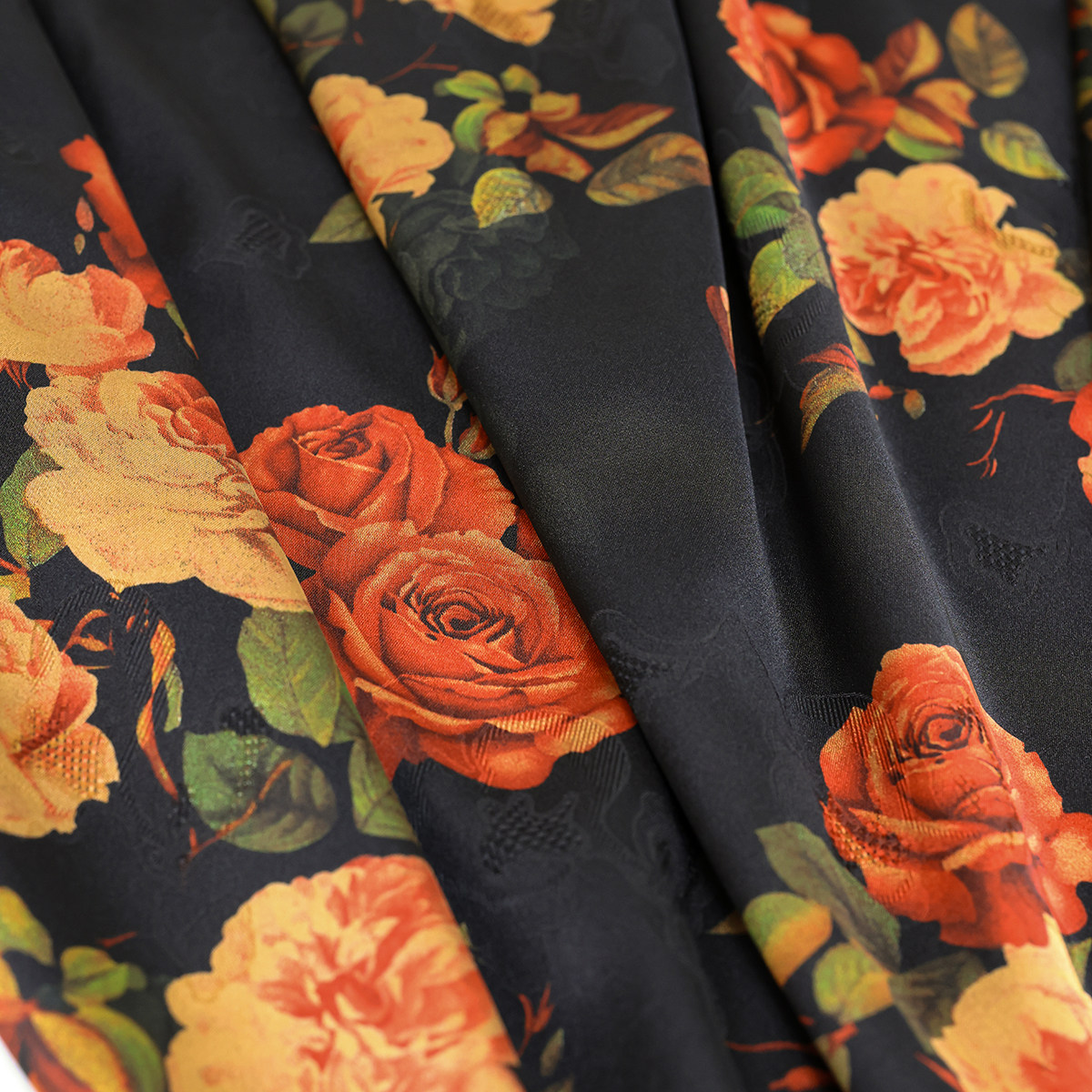 弹力缎花罗香云纱红玫瑰印花透孔面料旗袍连衣裙上衣中国风布料,纺织面料/辅料/配套,丝绸布料,淘宝优惠券,粉丝福利购,淘宝优惠卷