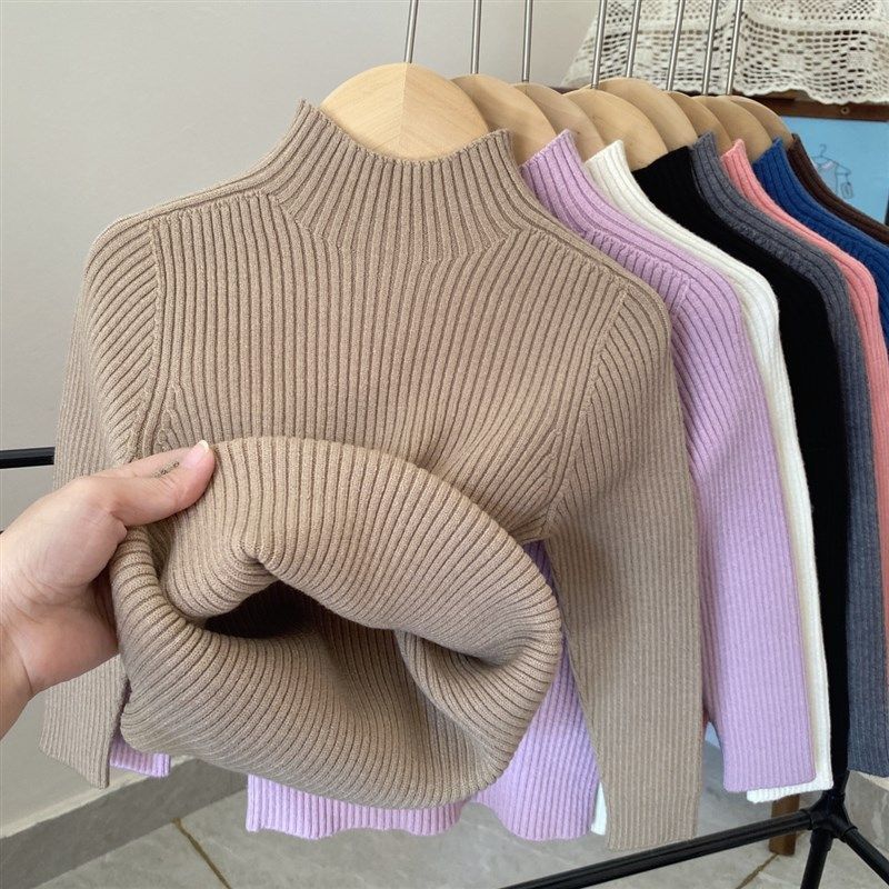 女童毛衣儿童打底衫2024秋冬新款宝宝纯色半高领无痕男孩弹力童装,童装/婴儿装/亲子装,毛衣/针织衫,淘宝优惠券,粉丝福利购,淘宝优惠卷