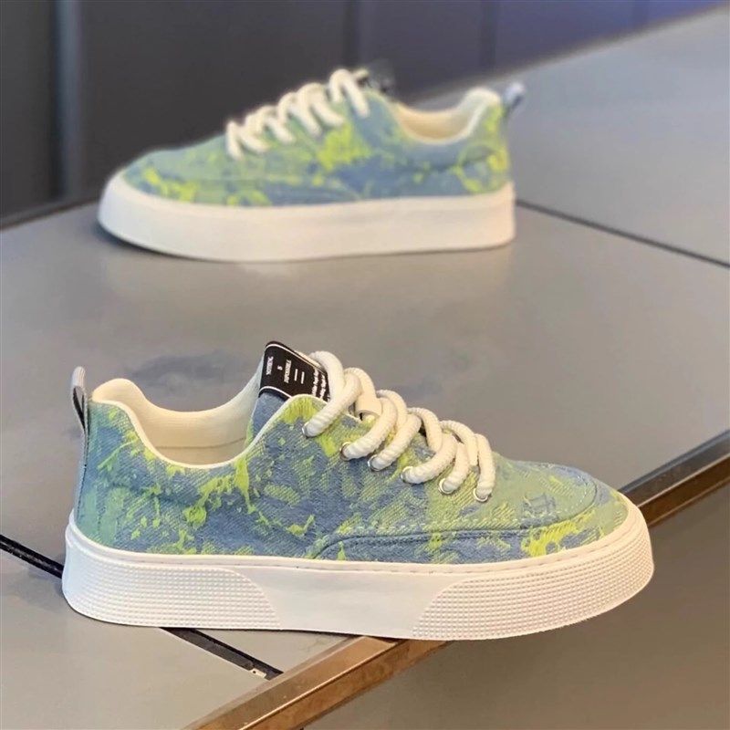 夏季2024新款潮牌印花透气帆布鞋男百搭透气轻便学生休闲低帮板鞋,流行男鞋,休闲板鞋,淘宝优惠券,粉丝福利购,淘宝优惠卷