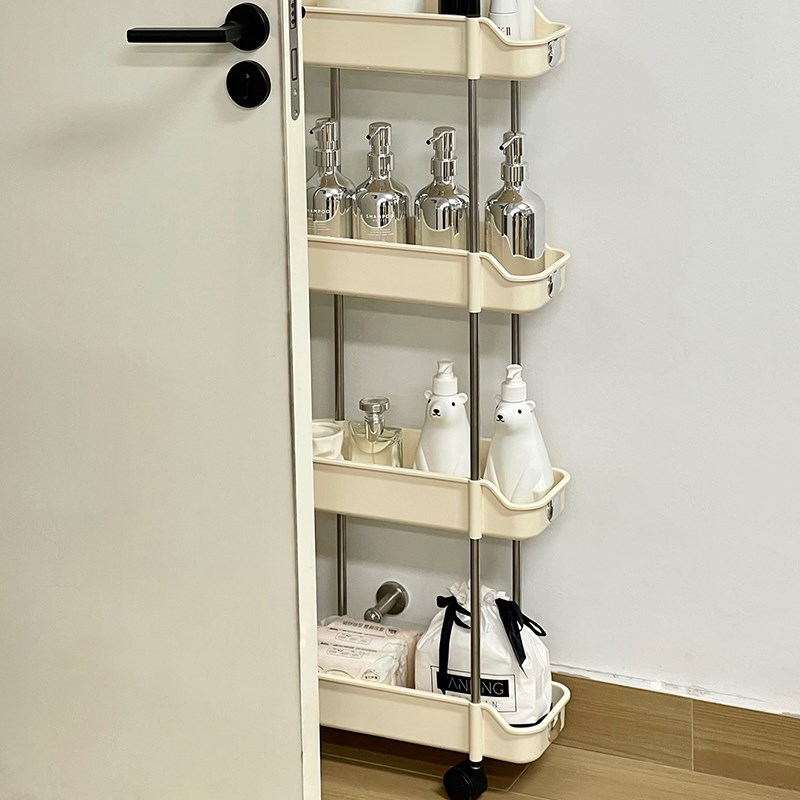 门后窄置物架浴室落地收纳架厕所缝隙多层小推车宿舍可移动储物架