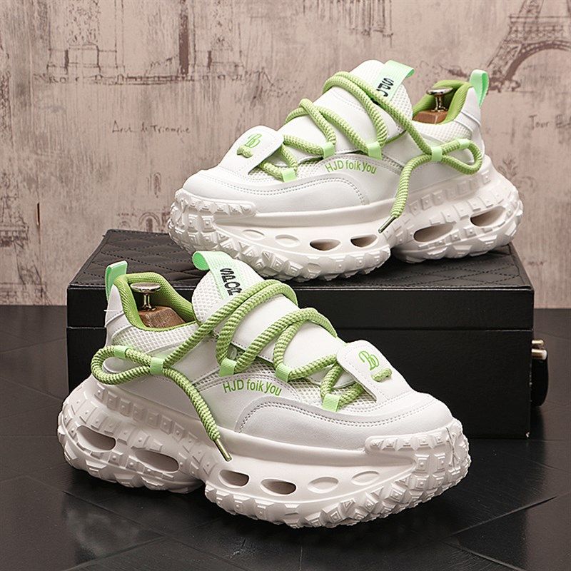 老爹鞋白色男鞋子2025新款厚底增高休闲运动鞋韩版透气青年网纱鞋,流行男鞋,老爹鞋,淘宝优惠券,粉丝福利购,淘宝优惠卷