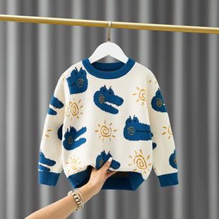 男童毛衣2023新款春秋款儿童装男宝宝帅气打底针织衫薄款男孩上衣