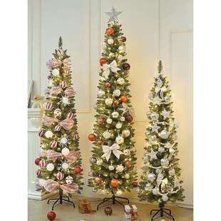 圣诞树感新款圣诞树发光带灯铅笔树套餐折叠人造真家用款大型