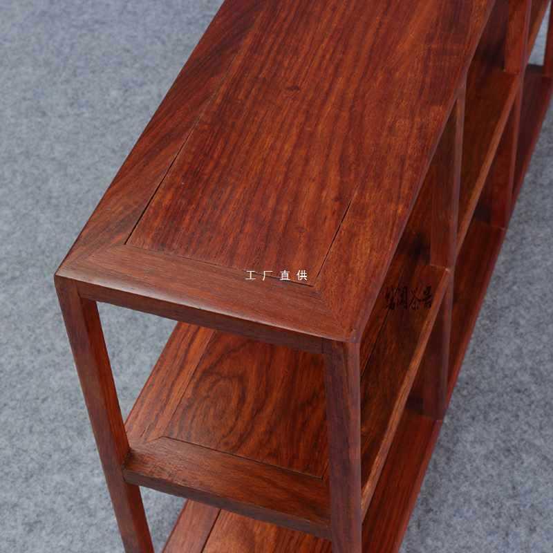 花梨博古架实木桌面茶杯茶具收纳架简约茶室置物架子紫砂壶摆放架