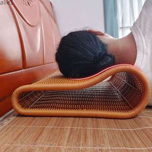 手工仿藤编织枕头夏季老式偏硬不塌陷中空心透气护凉