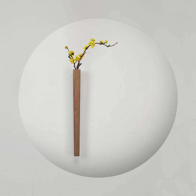 客厅墙面壁饰挂墙饰品客厅墙上植物日式木质花插装饰挂件创意花瓶