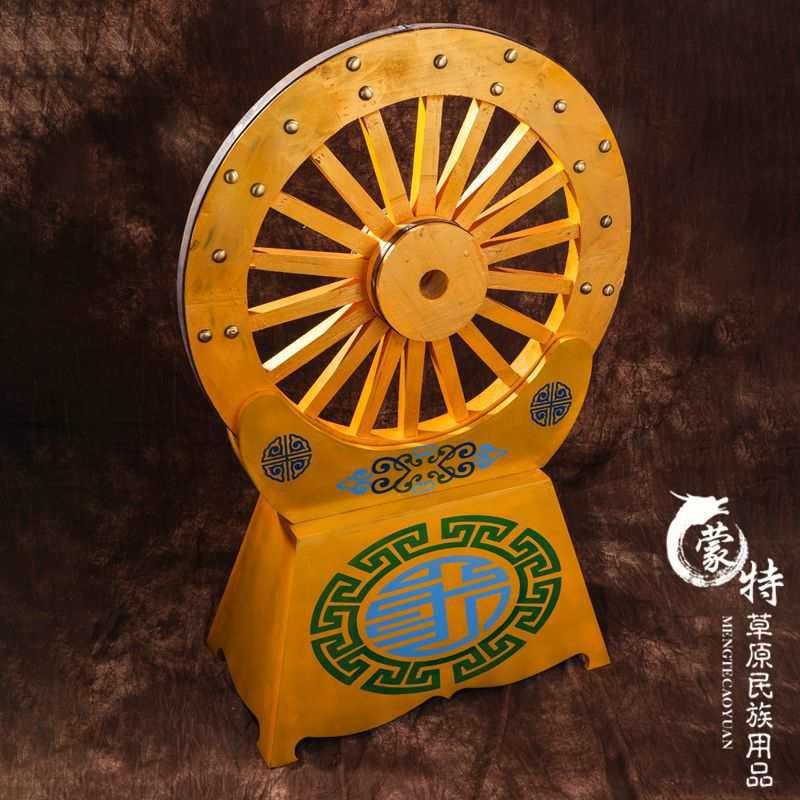 蒙古族特色勒勒车轱辘仿古实木木质车轮铆钉传统牛车轱辘木车轮