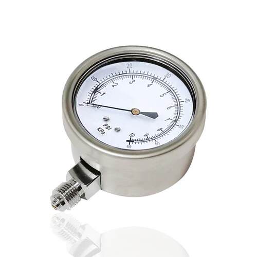 不锈钢膜盒压力表全钢微压表径向立装侧装YEB60 10PSI 69KPa