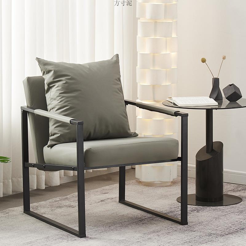 老虎椅北欧单人沙发椅懒人沙发意式轻奢铁艺简约休闲椅小户型客厅