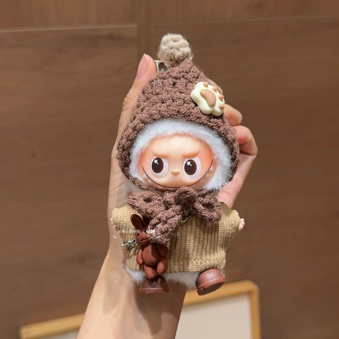 4代拉布布娃衣可爱猫爪针织拉bubu心底密码针织帽毛衣套装10cm娃