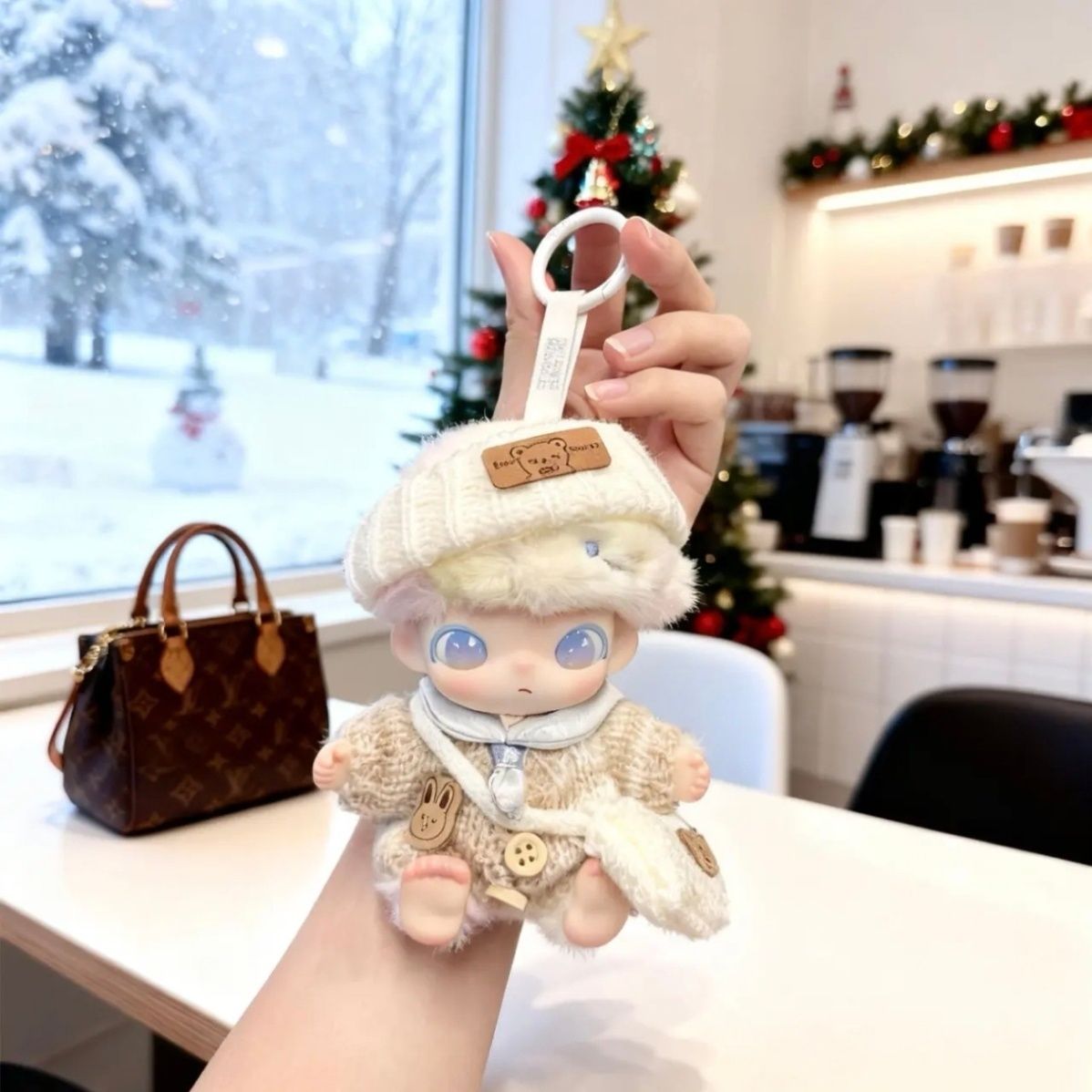 15cm娃衣dimoo彩色纽扣毛衣可爱小兔针织毛衣小熊挎包坐坐派对