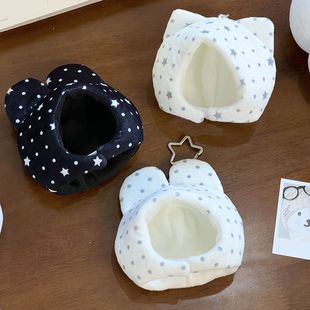 自嘲熊娃衣星星波点脑袋10cm努努海星体棉花头套毛绒衣服装 饰