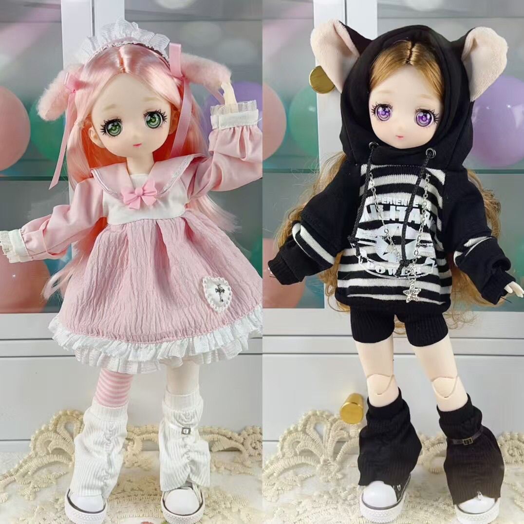新款6分BJD洋娃娃30厘米换装公主娃卫衣衣服儿童玩具女孩生日礼物