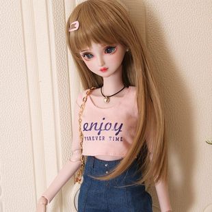 叶 便宜衣服60厘米娃娃辣妹装 四分娃衣bjd643分娃娃 衣服背心夏装