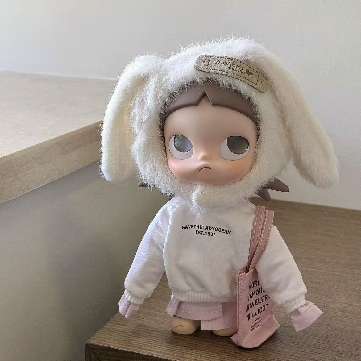 仅衣服zsiga娃衣可动人偶1/8新款毛绒帽粉套装嘎子姐现货秋冬卫衣