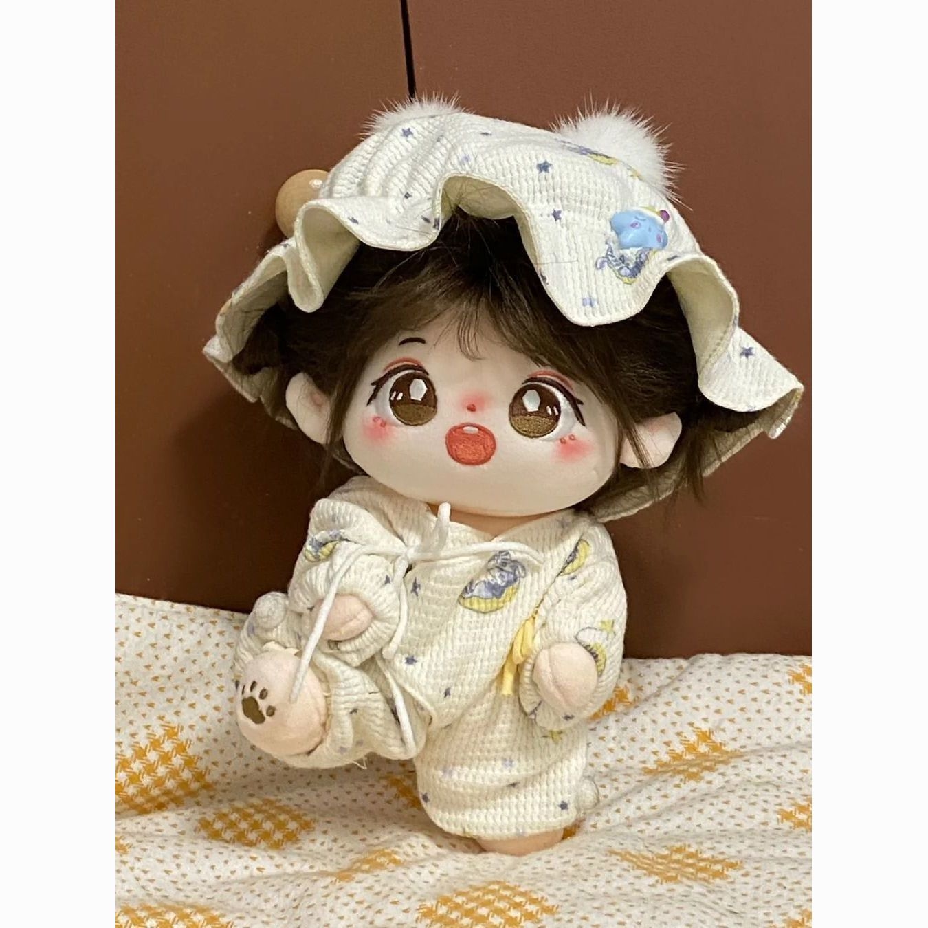 十厘米娃衣棉花娃娃20cm连体睡衣可爱玩偶多巴胺10cm服