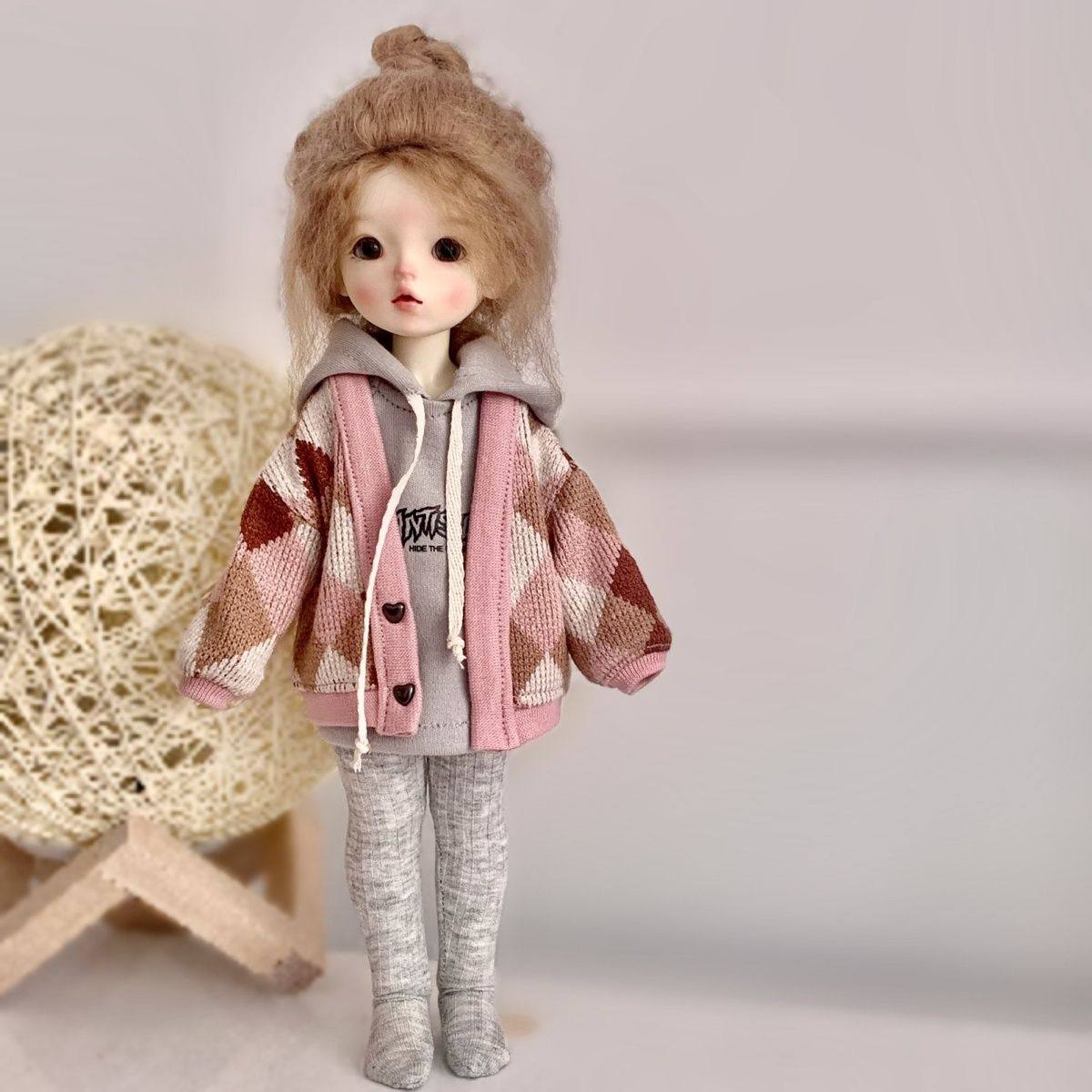 六分娃衣Bjd 毛衣外套开衫连帽卫衣打底裤连裤袜套装6分日常时尚