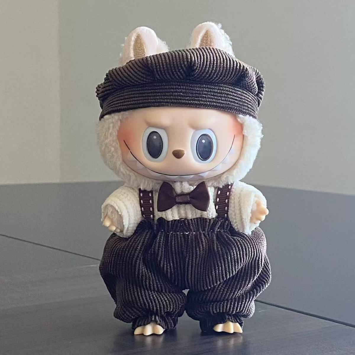 拉布布娃衣labu17cm可爱换装毛绒挂件娃娃玩偶背带裤布布拉布衣服