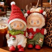 labubu娃衣la布布一二三代3.0前方高能搪胶17cm服马卡龙圣诞节着