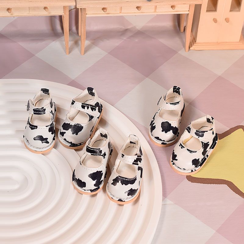 20cm娃鞋BJD6分 20厘米棉花娃娃英伦风牛奶皮鞋 六分鞋子娃娃换装