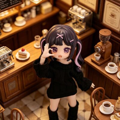 OB11娃衣 一字肩毛衣+堆堆袜套装 黑白两色  适配12分BJD GSC素体