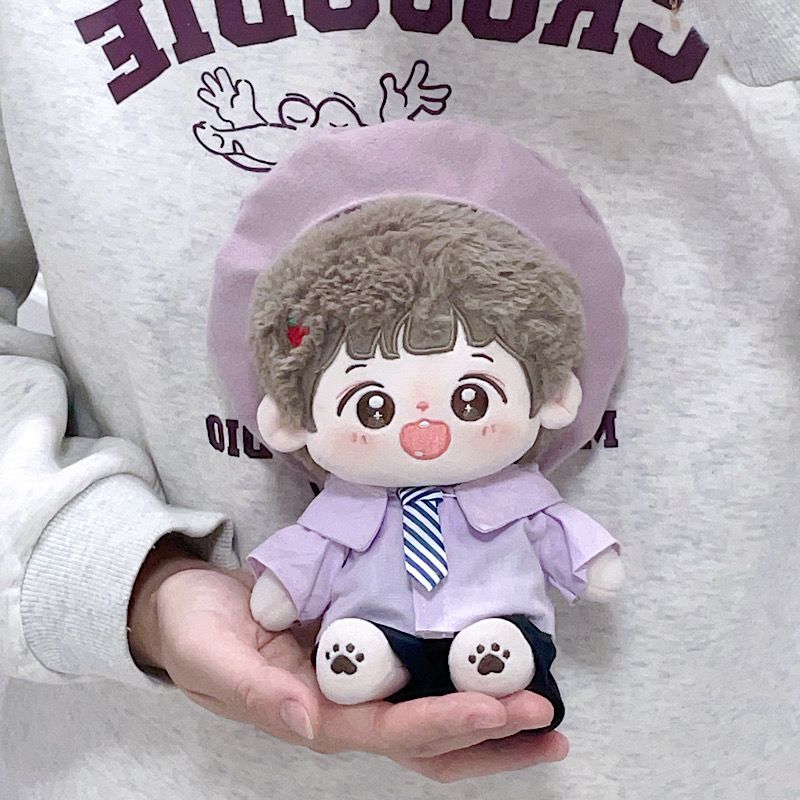 15cm娃衣校园10cm20cm帅酷紫衬衫领带贝雷帽棉花娃服海星体