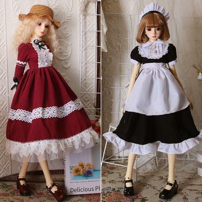 四分娃衣【bjd4分娃衣服】现货60厘米娃娃便宜衣服复古洛丽塔裙子