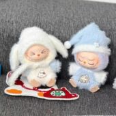 labubu娃衣一二代拉布布搪胶公仔坐坐派对坐姿玩偶着替连体衣服冬