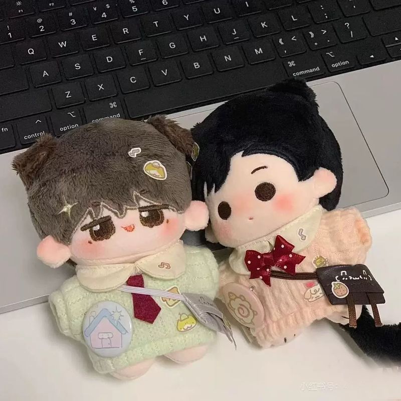 娃衣10cm碳烧小饼新品夏日学院棉花娃娃高颜值玩偶套装换装