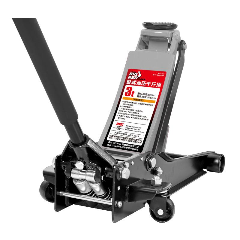 通润中联牌手摇空载快速起升3吨汽修换胎超低位卧式油压千斤顶