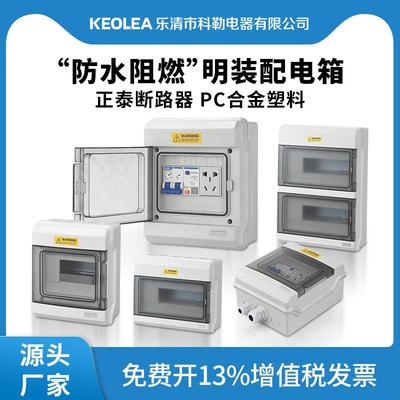 明装配电箱塑料空开户外电箱盒防水小配电箱室外 防雨空箱开关盒