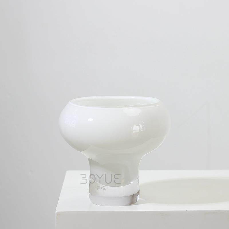 简约现代白色高脚厚底琉璃花瓶售楼处洽谈桌花艺软装小装饰摆件,鲜花速递/花卉仿真/绿植园艺,割草机/草坪机,淘宝优惠券,粉丝福利购,淘宝优惠卷