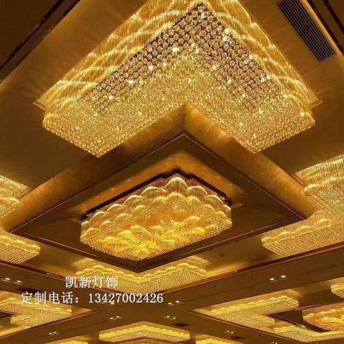酒店大堂大气水晶吊灯售楼部会堂沙盘别墅豪华创意工程装饰吸顶灯