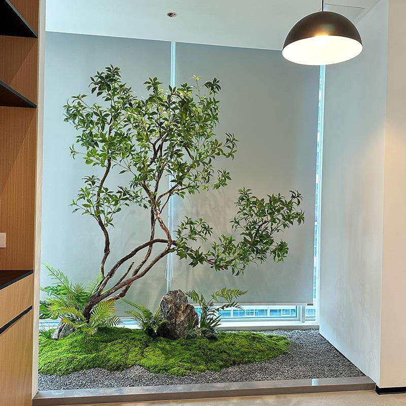 高端仿真马醉木橱窗造景植物室内仿生绿植装饰树大型假树简约景观