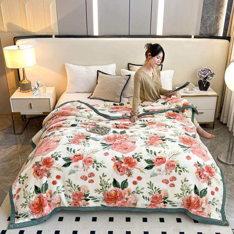 Temu亚马逊ebay跨境家纺双层加厚拉舍尔超柔云毯儿童学生毛毯