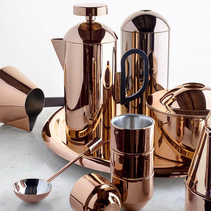 金色系售楼部样板间咖啡器具不锈钢手冲茶壶冰桶厨房橱柜饰品摆件