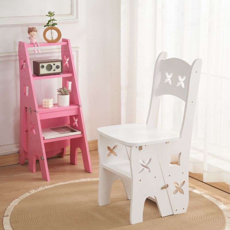 实木加厚梯子家用折叠梯椅凳子两用椅子登高踏板多功能人字梯家庭