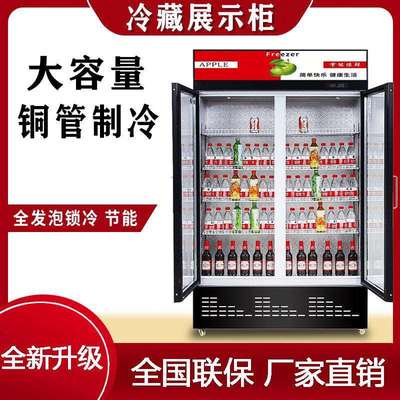 冷藏保鲜展示柜商用饮料啤酒柜单双开门立式超市冰箱水果蔬菜冰柜