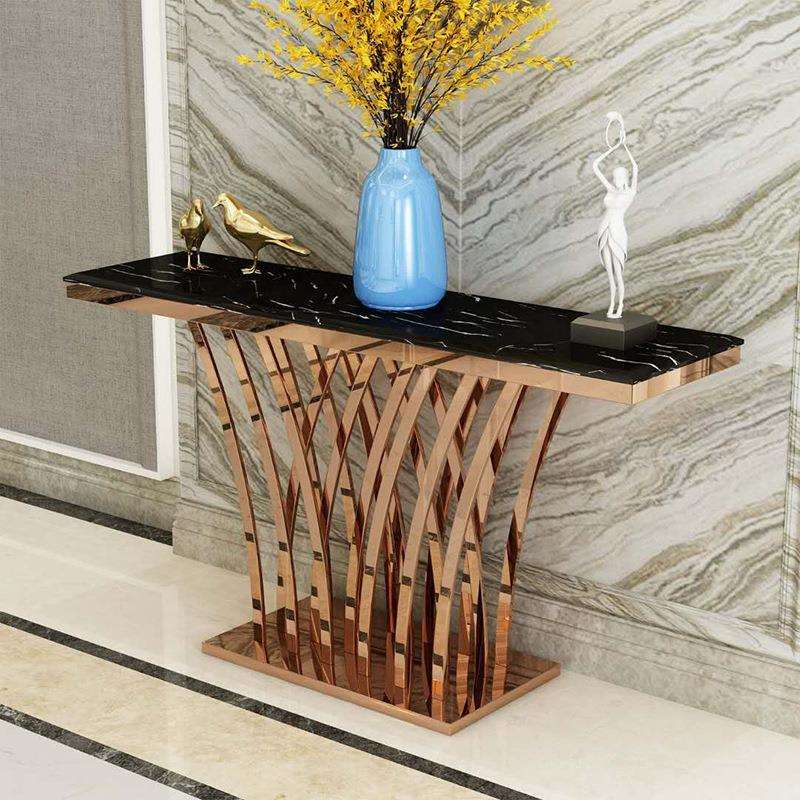 不锈钢玄关桌时尚轻奢隔断桌现代简约玄关走廊过道置物架靠墙条案