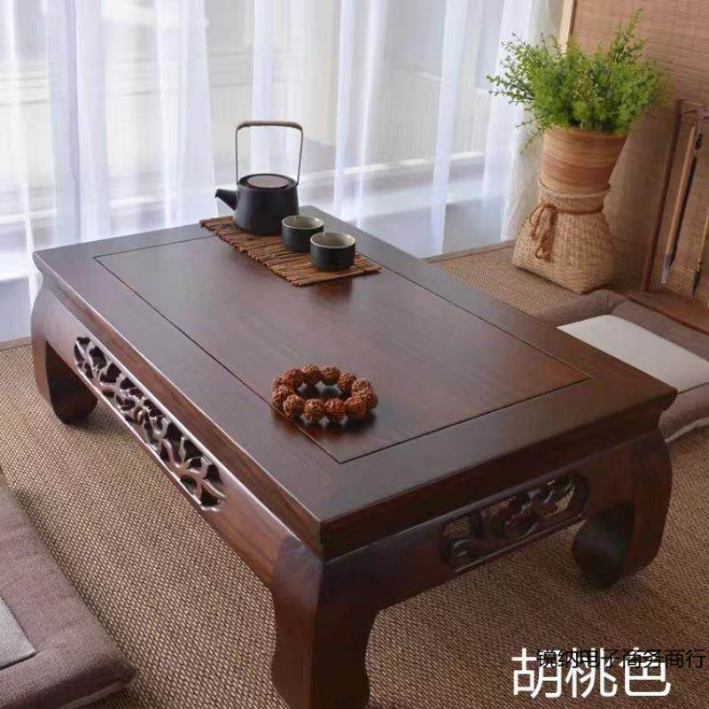 榆木榻榻米茶桌和室几桌飘窗桌炕几矮桌老式炕桌实木阳台学习中式图片