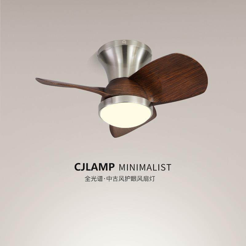 2025新款美式复古卧室吸顶风扇灯小尺寸家用一体静音餐厅吊扇灯具
