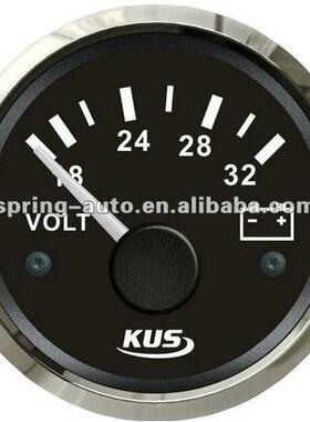 KUS仪表 电压表 24V/18-32v 船用车用房车通用 白色/黑色